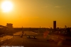 Race action at dusk