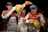 Race winners Oliver Jarvis, Marcel FÃ¤ssler, Benoit TrÃ©luyer celebrate