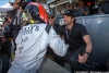 GTC pole winner Andy Lally celebrates with Patrick Dempsey