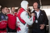 Pi and overall pole winner Marcel FÃ¤ssler celebrates with Dr. Wolfgang Ullrich