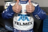 Scott Pruett celebrates his pole