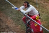 Olivier Beretta watches practice from the trackside