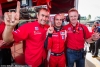 GT pole winner Matteo Malucelli with teammates Olivier Beretta and Robin Liddell